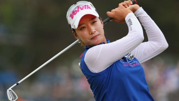Birdie blitz: South Korean Chella Choi tears apart the Victoria Golf Club on Saturday on her way to a course record 10-under 62.