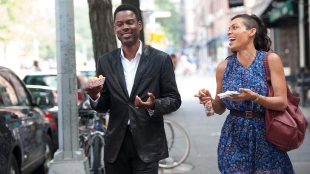<i>Top Five</i>: Chris Rock as Andre Allen and Rosario Dawson as Chelsea Brown.