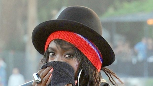 Baby crazy ... pregnant Lauryn Hill plays the Coachella Music Festival in April.