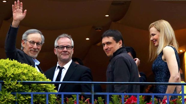 Steven Spielberg, delegate Thierry Fremaux, director Cristian Mungiu and Nicole Kidman.