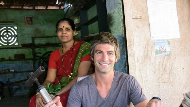 Lifetime adventure: Brett Kirk in India during his world tour to promote AFL. 
