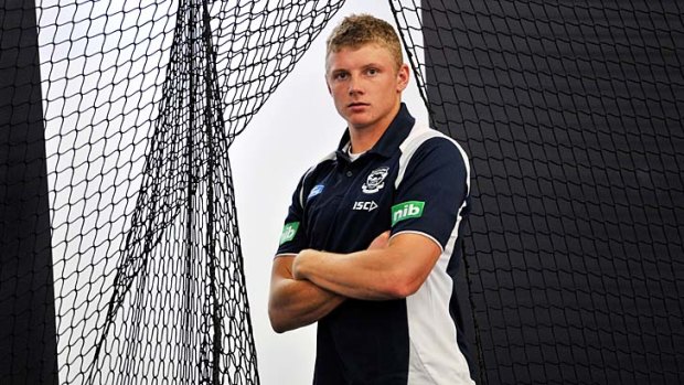 My time: Geelong tagger Taylor Hunt has relished the learning experience of playing on the best in the AFL.