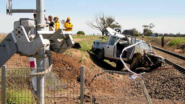 The collision was at a boom crossing at Inverleigh.