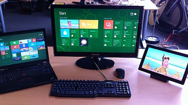 Windows 8, released later this month, is designed to work on laptops, desktops, and tablets.