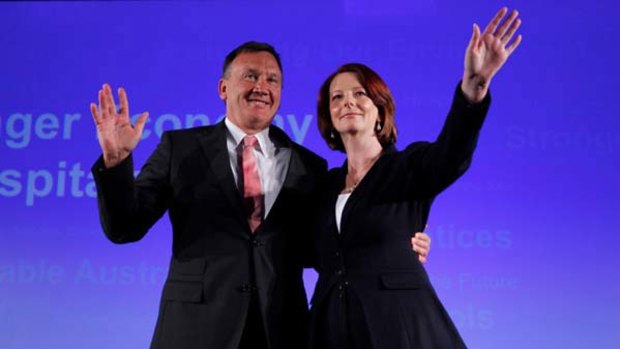 Prime Minister Julia Gillard and her partner Tim Mathieson .