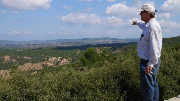 Dr Ian McGibbon looks over the battlefield.