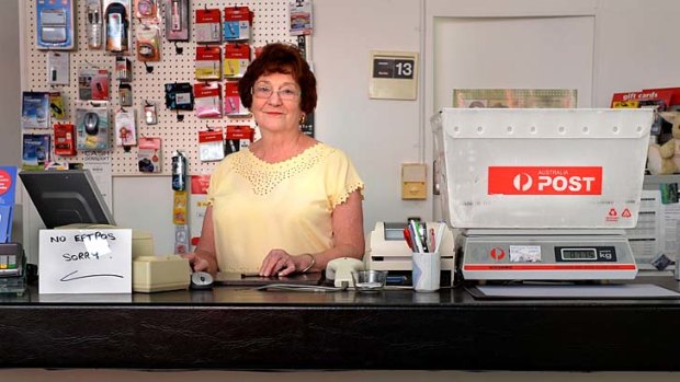 Ready to serve: Susan Patterson from the Summerland post office, Lake Macquarie.