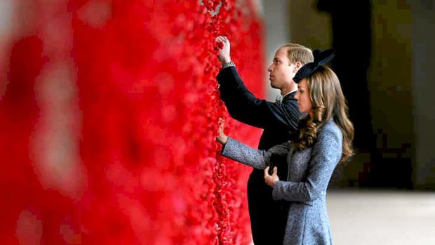 The Duke and Duchess of Cambridge lay their wreath.