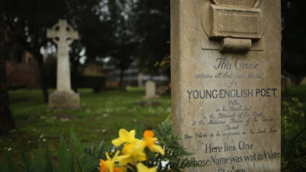 Mourned: John Keat's gravestone. 