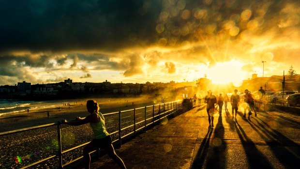 Jonathan Armstrong won the "landscapes and weather" category with <i>Last Rays</i>, which was taken at Bondi Beach.