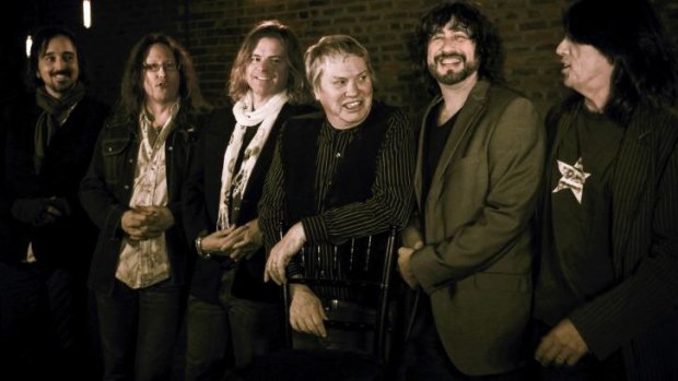 Bobby Keys (third from right) with his band the Sufferin Bastards in 2013.