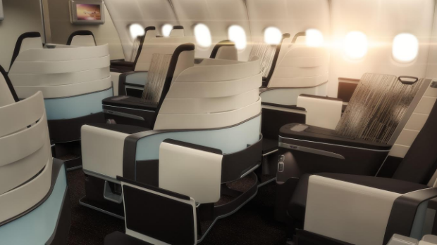 The new Hawaiian Airlines airplane interior lay-out that will be deployed on Sydney-Honolulu flights.