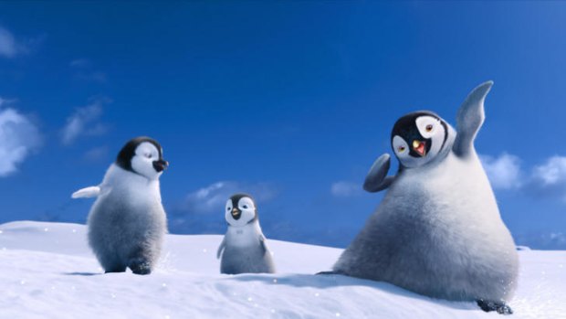 Cold feet ... (from left) Bo, Erik and Atticus were created for <i>Happy Feet Two</i>.
