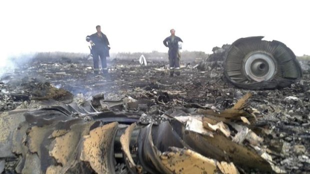 Emergencies Ministry members at the crash site.