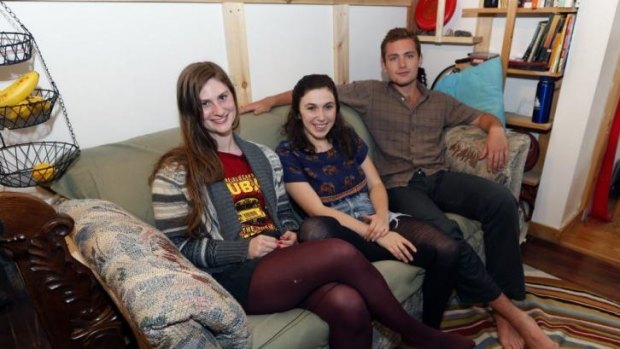 From left, Lara Russo, Cally Guasti and Reese Werkhoven at their apartment.