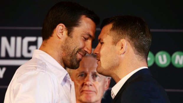 Best of enemies: Luke Rockhold and Michael "The Count" Bisping come face to face.