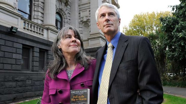 Chrissie and Anthony Foster outside State Parliament earlier this year.