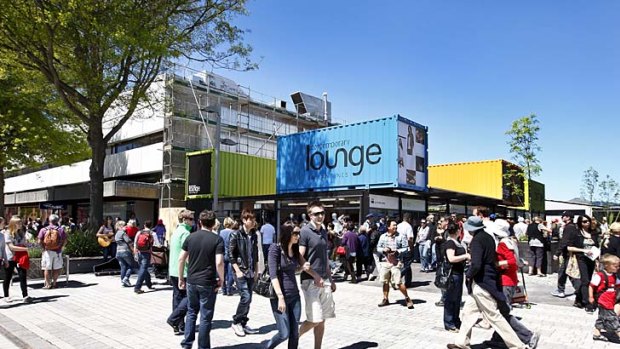 Bouncing back ... Christchurch was praised for its inventiveness in rebuilding after last year's earthquakes, as seen in its new Cashel Mall, which is made from shipping containers.