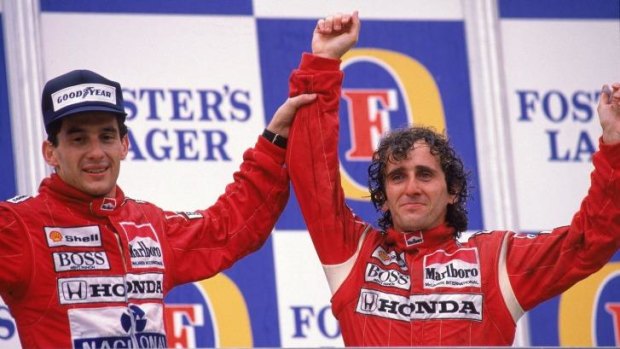 Prost, right with gret rival Ayrton Senna, says the removal truck should never have been on the track.