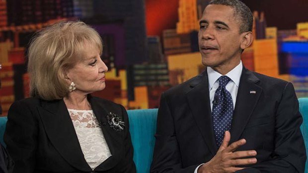 Barbara Walters with Barack Obama on The View.