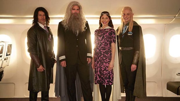 Air New Zealand crew wear Hobbit-themed outfits in a new safety video.