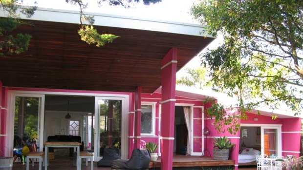 Vibrant vibe ... the hot pink holiday house at Culburra.