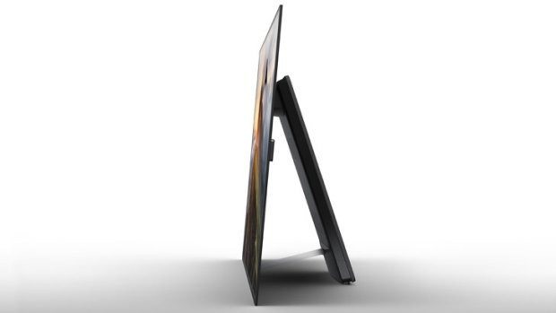 The A1's rear stand gives the television a much larger footprint than your typical television with a stand below the screen.