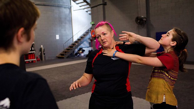 Protecting themselves ... Melbourne women learn self defence in the wake of Jill Meagher's rape and killing.