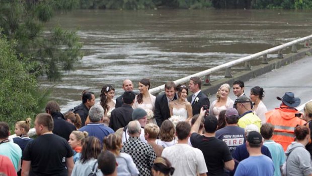 Attraction &#8230; newlyweds Eric and Natalie Rinehart at Windsor Bridge.