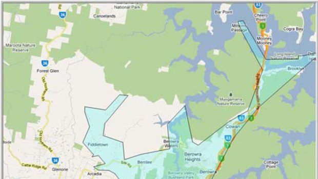 EnergyAustralia's map of the affected area.