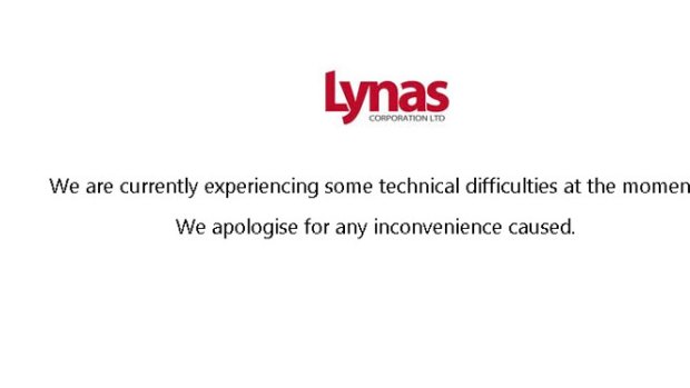 Lynas Corporation's website on Monday afternoon.