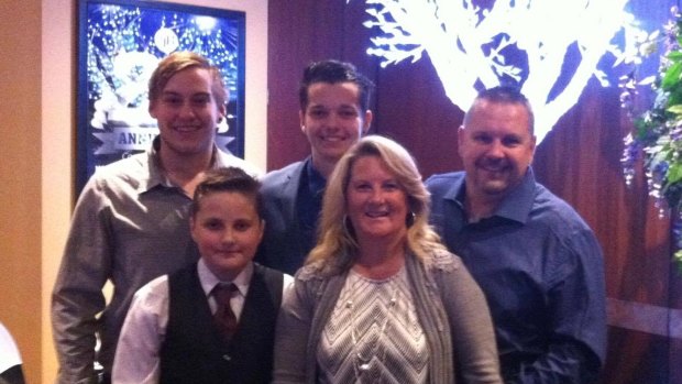 The Parr family: (front) Liam Parr and mother Kim Parr, (back) Harley, Brayden and father Adrian Parr.