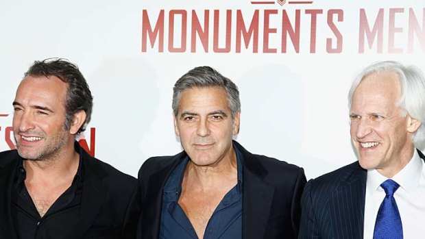George Clooney, centre, at the premiere of The Monuments Men.