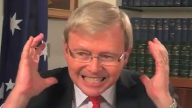 A screen grab of the YouTube video 'Kevin Rudd is a Happy Little Vegemite'.