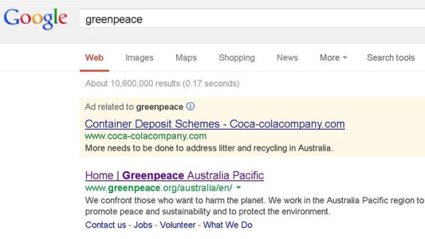 Coca-Cola, Greenpeace go toe to toe on Google.