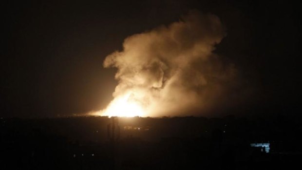 Israeli warplanes pounded targets in Gaza, a day after killing at least five Palestinians, and militants fired dozens of rockets into Israel after attempts to extend a three-day truce stalled.