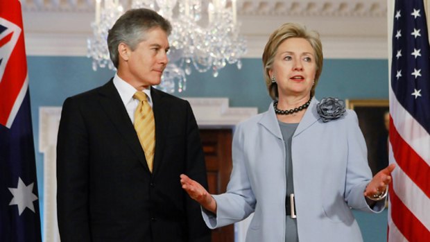Secretary of State Hillary Clinton meets with Stephen Smith, Australian Minister for Foreign Affairs in April 2009 .