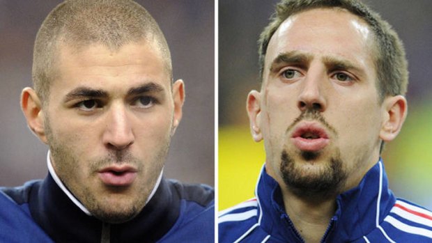 Sex trial ... Franck Ribery, right, and Karim Benzema.
