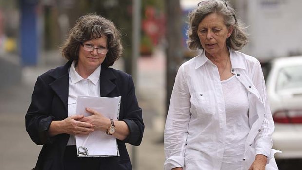 Mrs Zimmerman's daughters, Michelle Zimmerman, left, and Adele Zimmerman, outside the NSW Coroner's Court in Glebe.
