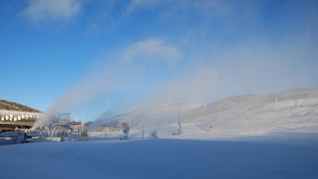 Perisher fired up the snowmakers over the weekend to make the most of the cold weather.
