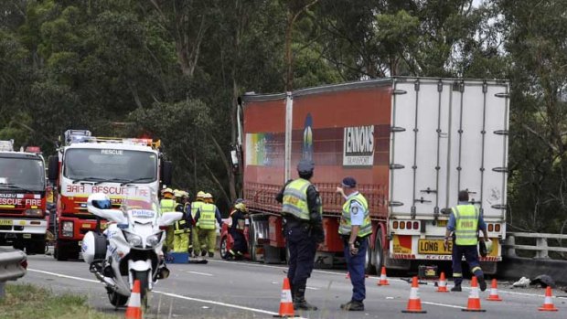 Tragedy ... three people were killed in the Hume Highway accident.