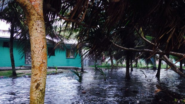 Rising sea levels pose a real threat to the future of the Marshall Islands. Image taken after king tides hit in 2013. 