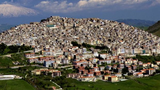 Bargain: The hilltop town of Gangi, Sicily, where homes are being sold for €1 each.