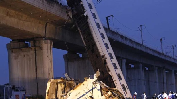 Deadly collision ... last month's Wenzhou train disaster.