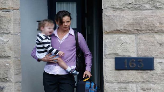 Antonia Kidman leaving the Kidman family home on Monday.