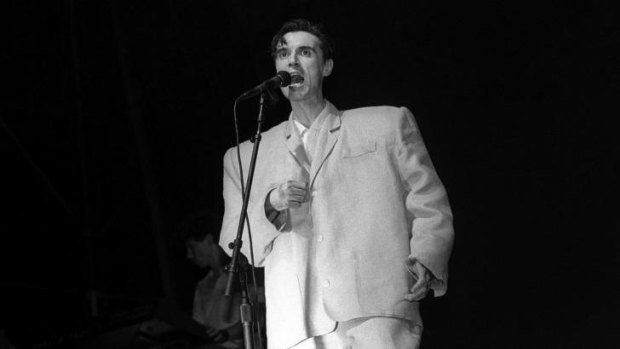 Performance ensemble: David Byrne sports the now-famous big suit in <i>Stop Making Sense</i>.
