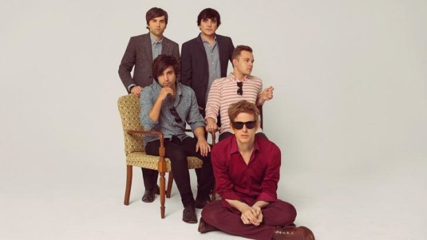 Spoon, clockwise from front, Britt Daniel, Alex Fischel, Eric Harvey, Jim Eno and Rob Pope. 