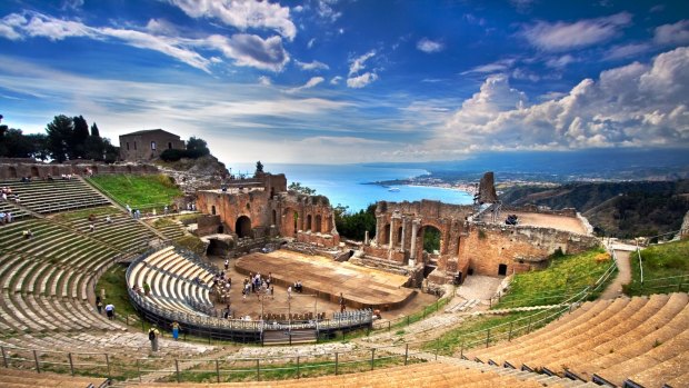 Make this your first stop: The Greek theatre in Taormina, Sicily.