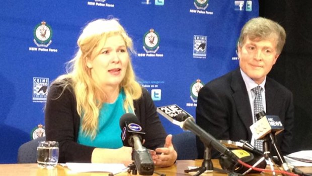 Seeking justice for their brother ... Steve and Rebecca Johnson at Tuesday's press conference.