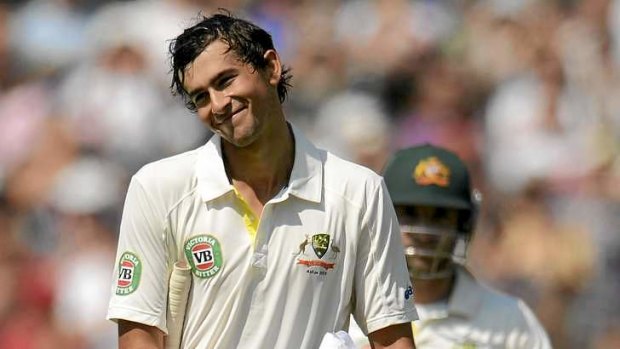 Ashton Agar leaves the field after being dismissed for 98 in the first Test.